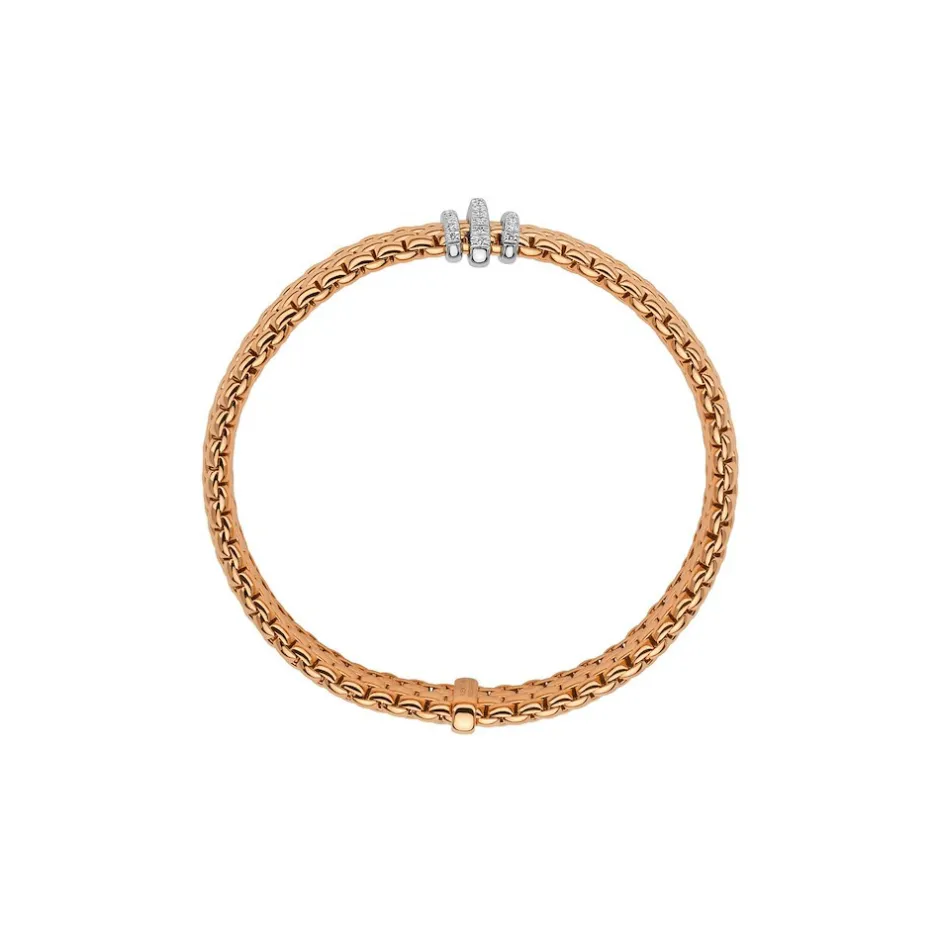 Sale Bracciale Fope Flex It Panorama in Oro Rosa con Diamanti Gioielli Fope