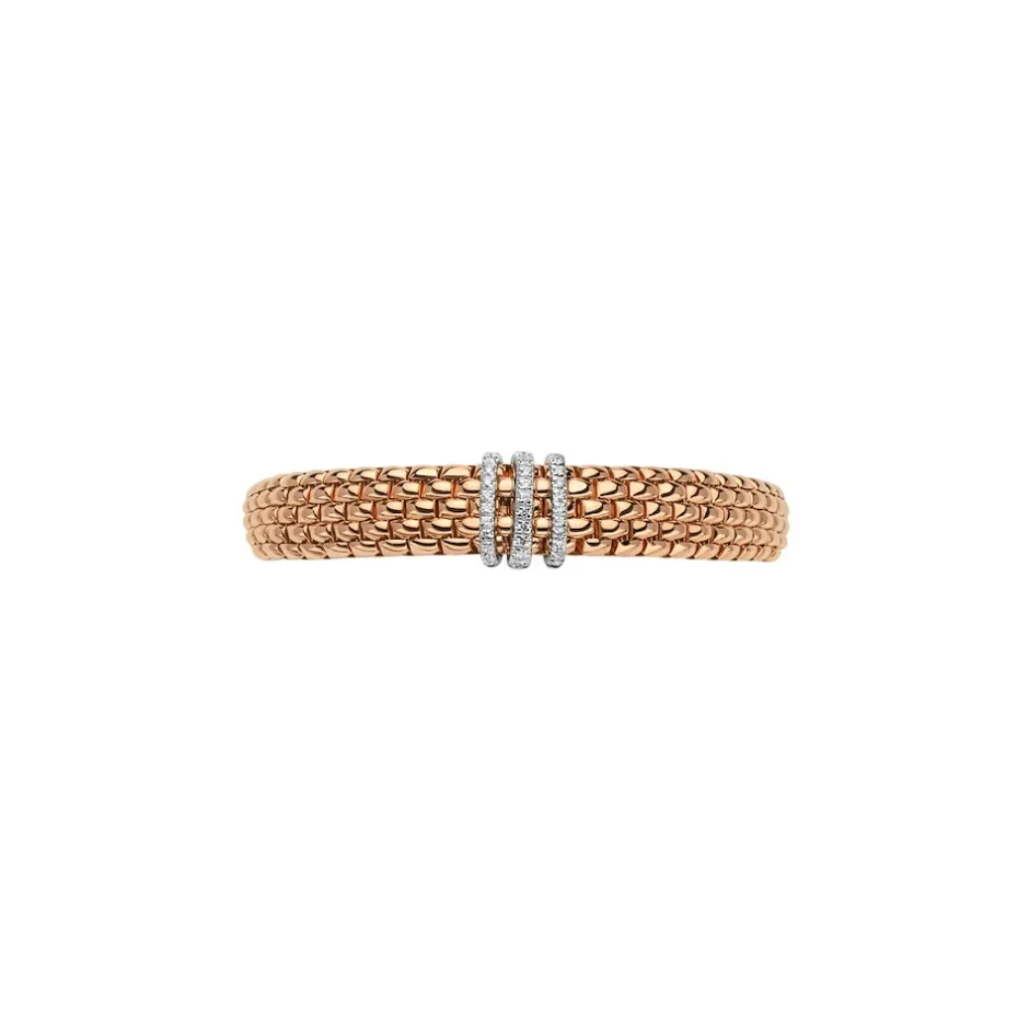 Sale Bracciale Fope Flex It Panorama in Oro Rosa con Diamanti Gioielli Fope