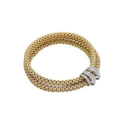 Discount Bracciale Fope Flex It Tris Collezione Solo in Oro Giallo e Bianco con Diamanti Gioielli Fope