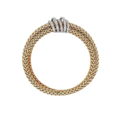 Discount Bracciale Fope Flex It Tris Collezione Solo in Oro Giallo e Bianco con Diamanti Gioielli Fope