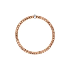 New Bracciale Fope Flex It Vendome in Oro Rosa con Diamanti Gioielli Fope