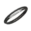 New Bracciale Giovanni Raspini con Cuoio Nero Intrecciato Uomo Gioielli Giovanni Raspini Uomo