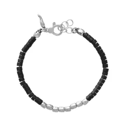 Online Bracciale Giovanni Raspini Granelli e Agata Nera Uomo Gioielli Giovanni Raspini Uomo