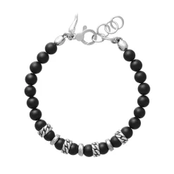 Outlet Bracciale Giovanni Raspini Tango Grafite e Treccia Uomo Gioielli Giovanni Raspini Uomo