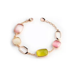 Hot Bracciale Madi Catene con Quarzi Idrotermali Colorati Gioielli Madi