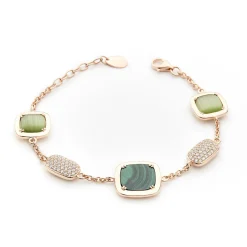 Online Bracciale Madi Collezione Safari con Malachite e Quarzi Idrotermali Verdi Gioielli Madi
