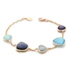 New Bracciale Madi Collezione Nuvole con Cinque Quarzi Idrotermali Colorati Gioielli Madi