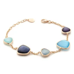 New Bracciale Madi Collezione Nuvole con Cinque Quarzi Idrotermali Colorati Gioielli Madi