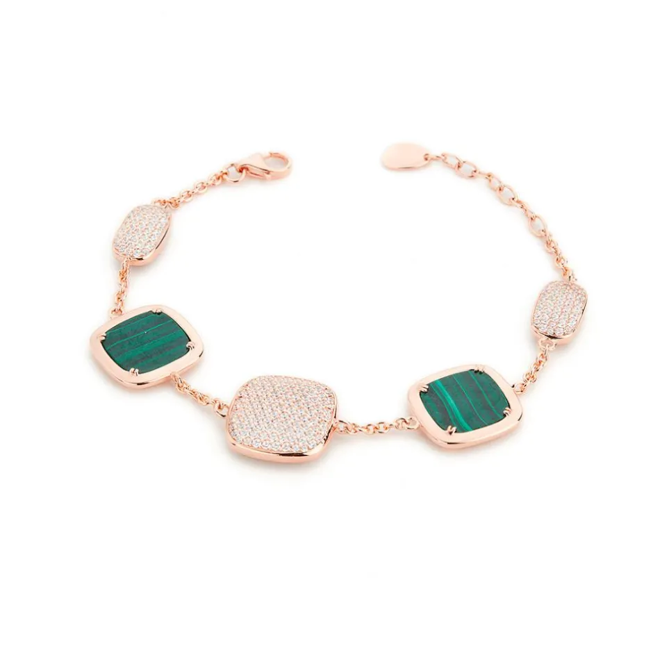 Best Bracciale Madi Collezione Safari con Malachite e Zirconi Bianchi Gioielli Madi