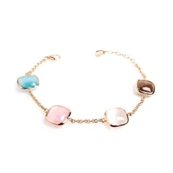 Hot Bracciale Madi con Quarzi Colorati Quadrati in Argento Gioielli Madi