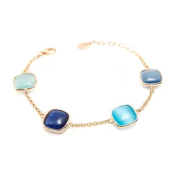 Hot Bracciale Madi Laguna Blu con Quarzi di Diverse Sfumature Gioielli Madi