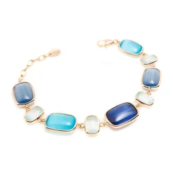 Outlet Bracciale Madi Laguna Blu con Quarzi Sfumature di Blu Gioielli Madi