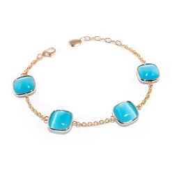 Fashion Bracciale Madi Laguna Mono con Quarzi Idrotermali Azzurri Gioielli Madi