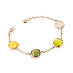 Hot Bracciale Madi Laguna Oliva con Quarzi Idrotermali Verdi Gioielli Madi