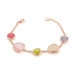 Hot Bracciale Madi Laguna Pistacchio con Cinque Quarzi Idrotermali Colorati Gioielli Madi