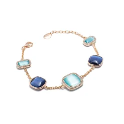 Best Bracciale Madi Luce Blu con Zirconi e Quarzi Idrotermali Blu e Azzurri Gioielli Madi
