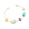 Clearance Bracciale Madi Quarzi Multicolor in Argento Placcato Oro Rosa Gioielli Madi