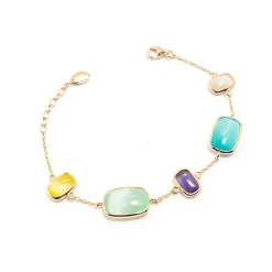 Clearance Bracciale Madi Quarzi Multicolor in Argento Placcato Oro Rosa Gioielli Madi