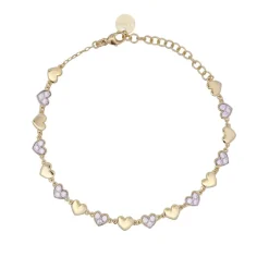 Online Bracciale Rue des Mille con Cuori Alternati Lisci e Pave Gioielli Rue Des Mille