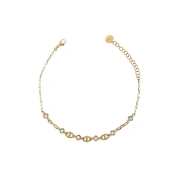 Sale Bracciale Rue des Mille Stardust Magnetica Maglie Marine e Borchie Giallo Gioielli Rue Des Mille