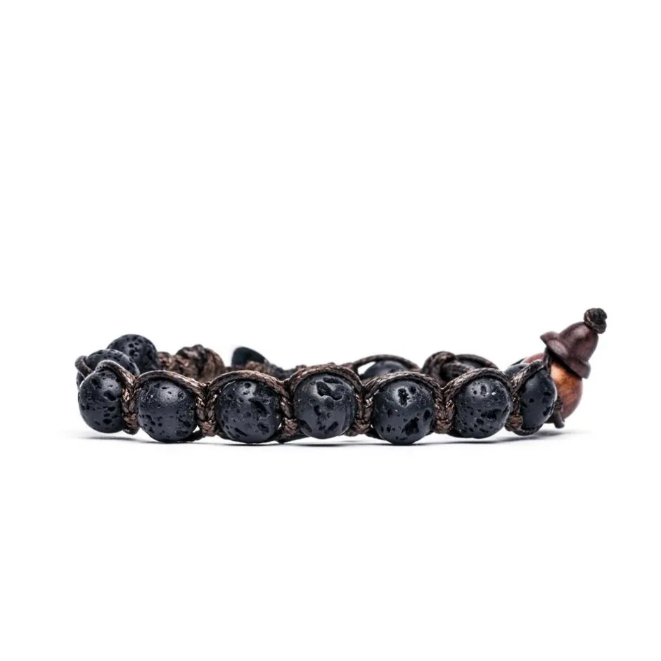 Sale Bracciale Tamashii Originale Tibetano Con Lava Nera Gioielli Tamashii