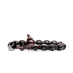 Sale Bracciale Tamashii Originale Tibetano Con Onice Nero Matting Satinato Gioielli Tamashii