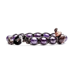 Best Bracciale Tamashii Originale Tibetano Ametista con Pietre da 6 mm Gioielli Tamashii