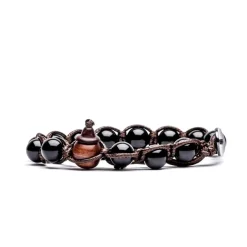 Outlet Bracciale Tamashii Originale Tibetano Con Onice Nero Lucido Gioielli Tamashii