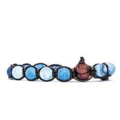 Best Bracciale Tamashii Tibetano Air Slacked con Agata Blu Gioielli Tamashii
