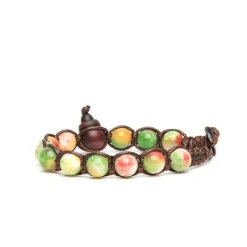 Best Bracciale Tamashii Tibetano Jade Blooms Kiwi Delight Gioielli Tamashii