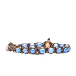 Discount Bracciale Tamashii Tibetano con Agata Blu 6mm Gioielli Tamashii