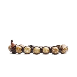 Best Bracciale Tamashii Tibetano con Giada Marrone Incisa Gioielli Tamashii