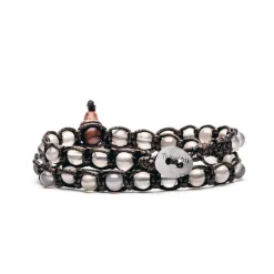 Discount Bracciale Tamashii Tibetano a Doppio Filo con Agata Ghiaccio Gioielli Tamashii