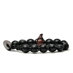 Best Bracciale Tamashii Tibetano Decorato Onice Opaco Gioielli Tamashii