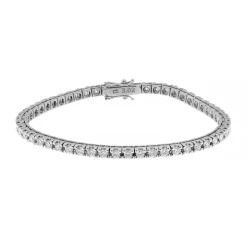 Outlet Bracciale Tennis con Diamanti in Oro Bianco 3,02 Carati Bracciali Tennis