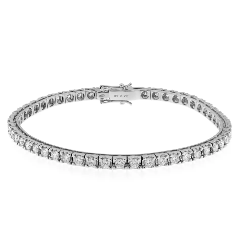 Best Bracciale Tennis con Diamanti in Oro Bianco 2,75 Carati Bracciali Tennis