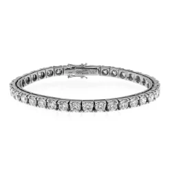 Clearance Bracciale Tennis in Oro Bianco con Diamanti di 11,10 Carati Bracciali Tennis