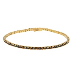 Online Bracciale Tennis in Oro Rosa con Diamanti Neri 2,25 Carati Bracciali Tennis