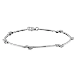 Fashion Bracciale Tennis Foglie in Oro con Diamanti Bracciali Tennis
