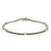 Discount Bracciale Tennis con Diamanti Neri e Bianchi in Oro Bianco Bracciali Tennis