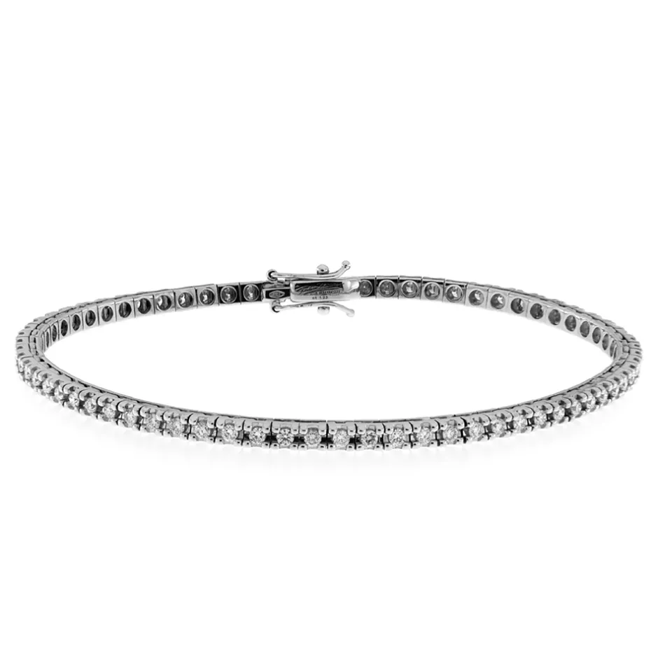 Clearance Bracciale Tennis in Oro Bianco con Diamanti 1,01 Carati Bracciali Tennis