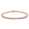 Outlet Bracciale Tennis Rainbow in Oro Rosa con Sfumatura di Zaffiro 5 Carati Bracciali Tennis