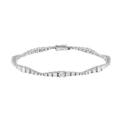 Best Bracciale Tennis Modello Onda in Oro Bianco e Diamanti Bracciali Tennis