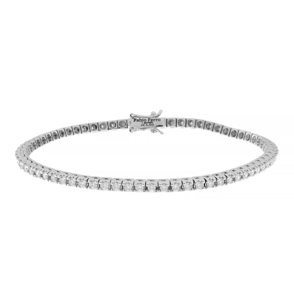 Best Bracciale Tennis in Oro Bianco con Diamanti 1,50 Carati Bracciali Tennis