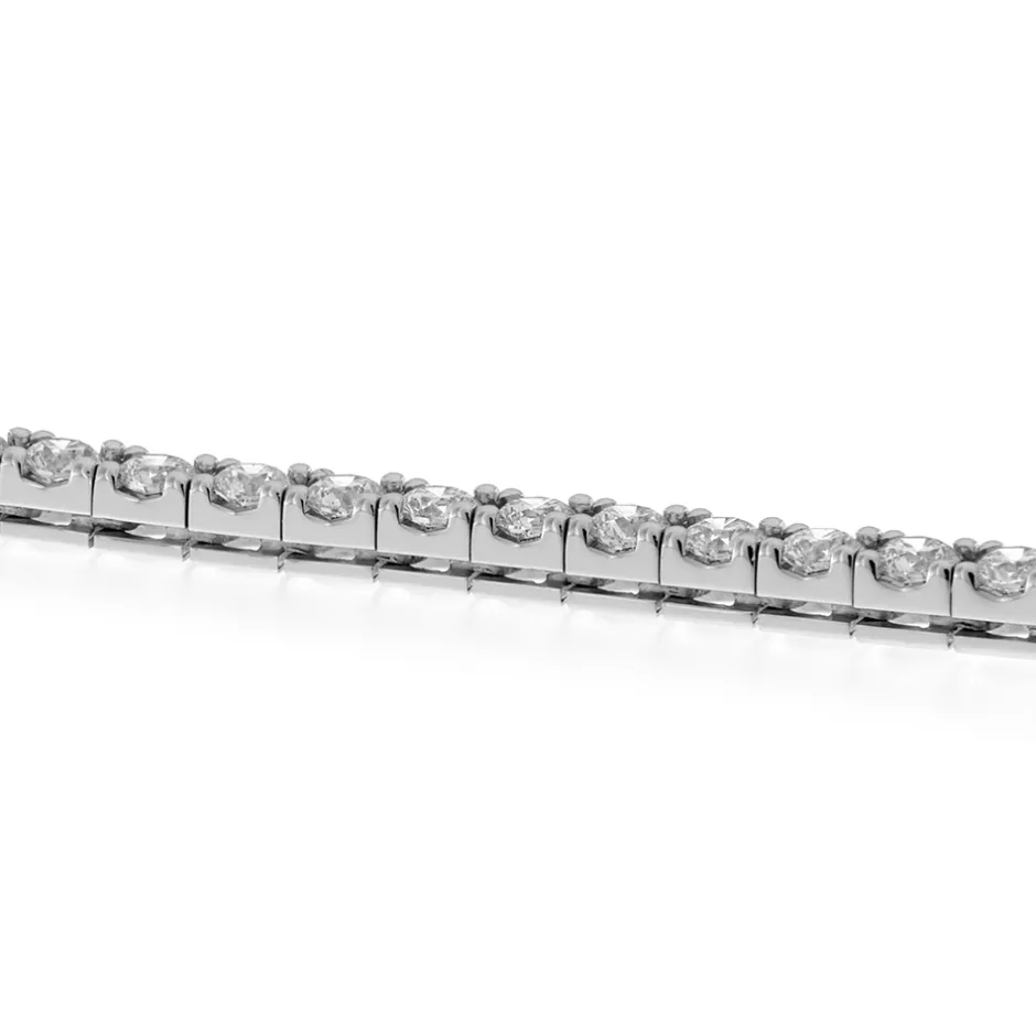 Clearance Bracciale Tennis in Oro Bianco con Diamanti di 11,10 Carati Bracciali Tennis