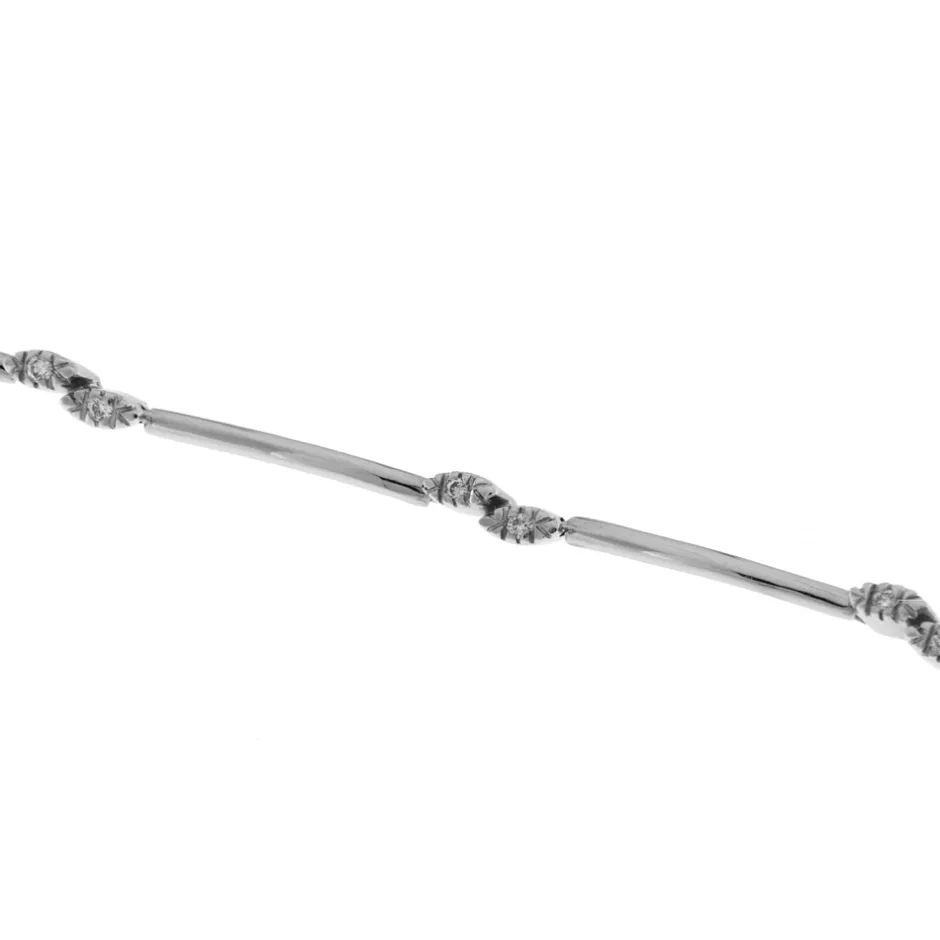 Fashion Bracciale Tennis Foglie in Oro con Diamanti Bracciali Tennis