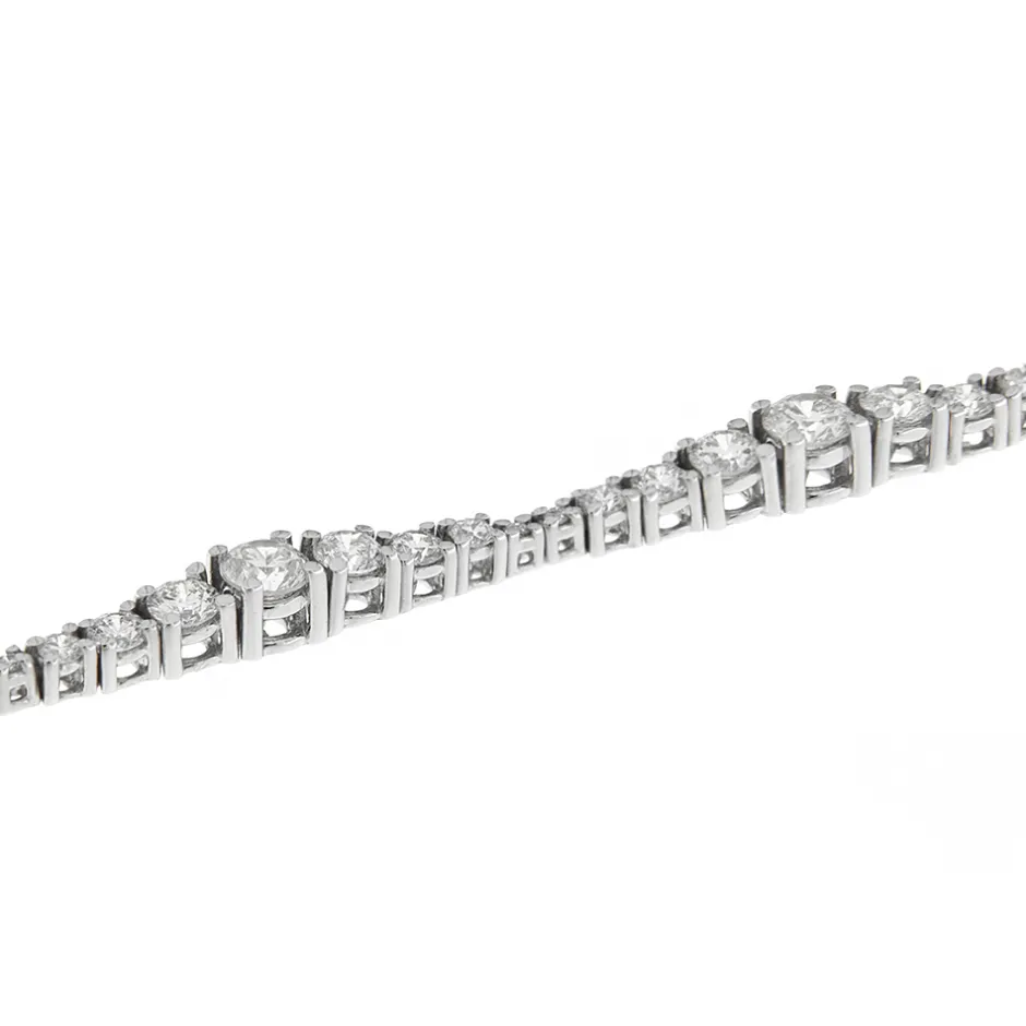 Best Bracciale Tennis Modello Onda in Oro Bianco e Diamanti Bracciali Tennis
