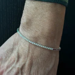 Hot Bracciale Tennis Italy in Oro Bianco con Diamanti Rubini Smeraldi Bracciali Tennis