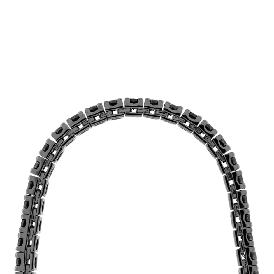 Online Bracciale Tennis in Oro Brunito con Diamanti Neri di 4 Carati Bracciali Tennis