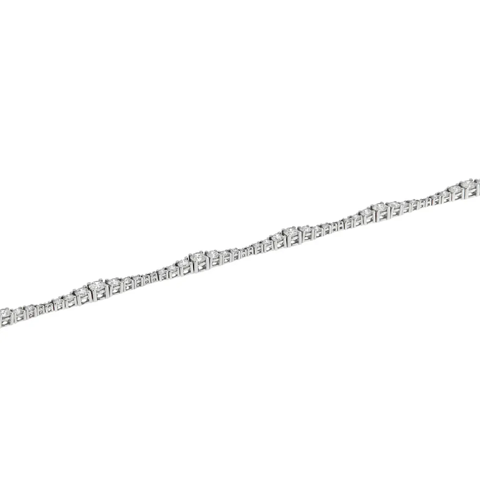 Best Bracciale Tennis Modello Onda in Oro Bianco e Diamanti Bracciali Tennis